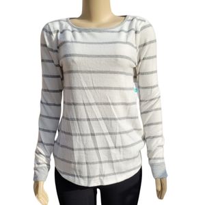 Pink Clover Stripe Long Sleeve Pull Over Sweater S